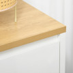 Buffet Rosonane meuble de rangement polyvalent blanc bois naturel