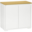 Buffet Rosonane meuble de rangement polyvalent blanc bois naturel