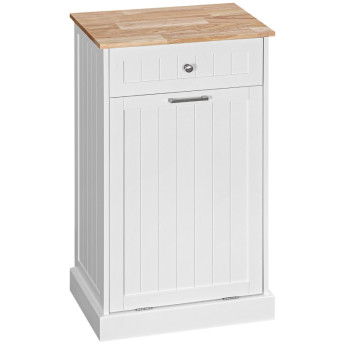 Buffet de cuisine Ralio meuble poubelle 38 L tiroir blanc