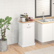 Buffet de cuisine Ralio meuble poubelle 38 L tiroir blanc