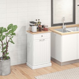 Buffet de cuisine Ralio meuble poubelle 38 L tiroir blanc