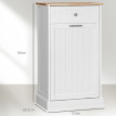 Buffet de cuisine Ralio meuble poubelle 38 L tiroir blanc