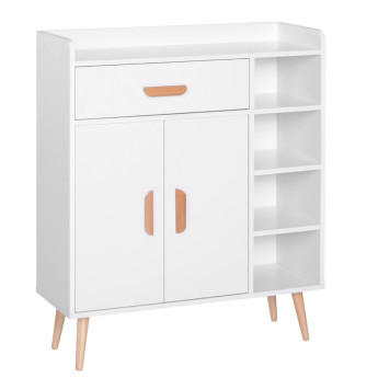 Meuble de rangement Helac scandinave niches placard tiroir blanc