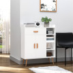 Meuble de rangement Helac scandinave niches placard tiroir blanc