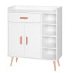 Meuble de rangement Helac scandinave niches placard tiroir blanc