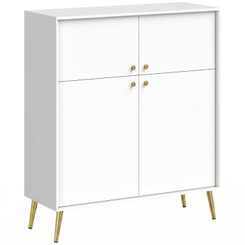 Buffet Isia moderne portes soft close pieds métalliques crème