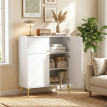 Buffet Isia moderne portes soft close pieds métalliques crème