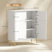Buffet Isia moderne portes soft close pieds métalliques crème