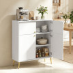 Buffet Isia moderne portes soft close pieds métalliques crème