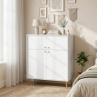 Buffet Isia moderne portes soft close pieds métalliques crème