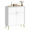 Buffet Isia moderne portes soft close pieds métalliques crème