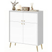 Buffet Isia moderne portes soft close pieds métalliques crème