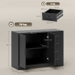 Buffet Oroel commode de rangement moderne 4 tiroirs 1 porte noir