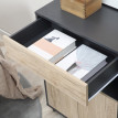 Amenas Chariot de cuisine polyvalent avec tiroir et rangement naturel noir