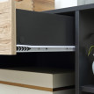 Amenas Chariot de cuisine polyvalent avec tiroir et rangement naturel noir