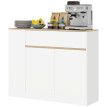 Raler Buffet de rangement tiroir étagères Blanc Bois