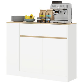 Raler Buffet de rangement tiroir étagères Blanc Bois