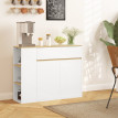 Raler Buffet de rangement tiroir étagères Blanc Bois