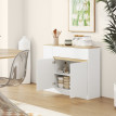 Raler Buffet de rangement tiroir étagères Blanc Bois