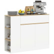 Raler Buffet de rangement tiroir étagères Blanc Bois