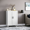 Crédence de cuisine Alier scandinave 2 portes étagère réglable blanc