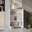 Crédence de cuisine Alier scandinave 2 portes étagère réglable blanc