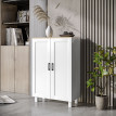 Crédence de cuisine Alier scandinave 2 portes étagère réglable blanc