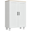 Crédence de cuisine Alier scandinave 2 portes étagère réglable blanc