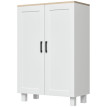 Crédence de cuisine Alier scandinave 2 portes étagère réglable blanc
