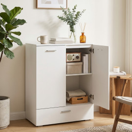 Buffet Dares moderne rangement tiroir tablette réglable blanc