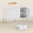Buffet Marer meuble bar à café rangement 3 tiroirs Blanc