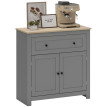 Buffet de cuisine Helron rangement tiroir armoire étagère réglable gris chêne