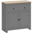Buffet de cuisine Helron rangement tiroir armoire étagère réglable gris chêne