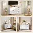Estria buffet moderne armoire bar café portes soft close blanc
