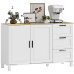 Estria buffet moderne armoire bar café portes soft close blanc