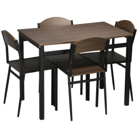Aurveova ensemble salle à manger table et chaises noir marron