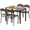 Aurveova ensemble salle à manger table et chaises noir marron