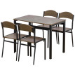 Aurveova ensemble salle à manger table et chaises noir marron