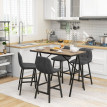 Eminay Ensemble bar 5 pièces table haute 4 chaises gris foncé