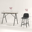 Eminay Ensemble bar 5 pièces table haute 4 chaises gris foncé