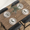 Eminay Ensemble bar 5 pièces table haute 4 chaises gris foncé