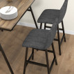 Eminay Ensemble bar 5 pièces table haute 4 chaises gris foncé