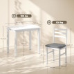Montia Ensemble table à manger compacte 3 pièces avec 2 chaises Blanc