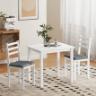 Montia Ensemble table à manger compacte 3 pièces avec 2 chaises Blanc
