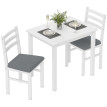 Montia Ensemble table à manger compacte 3 pièces avec 2 chaises Blanc