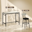 Table de bar Selelia avec 4 tabourets acier blanc