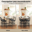 Table de bar Selelia avec 4 tabourets acier blanc