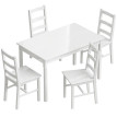 Ensemble repas Lumet table rectangulaire 4 chaises bois massif blanc