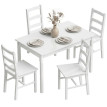 Ensemble repas Lumet table rectangulaire 4 chaises bois massif blanc
