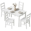 Ensemble repas Lumet table rectangulaire 4 chaises bois massif blanc